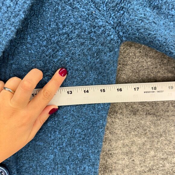 Moda International Cardigan Women XS Blue Button Knit Wool Collared Long Sleeve - Picture 4 of 6